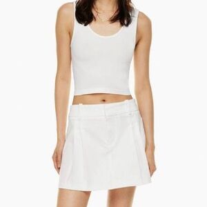 Aritzia Sunday Best Rider Front-pleated Skirt - White